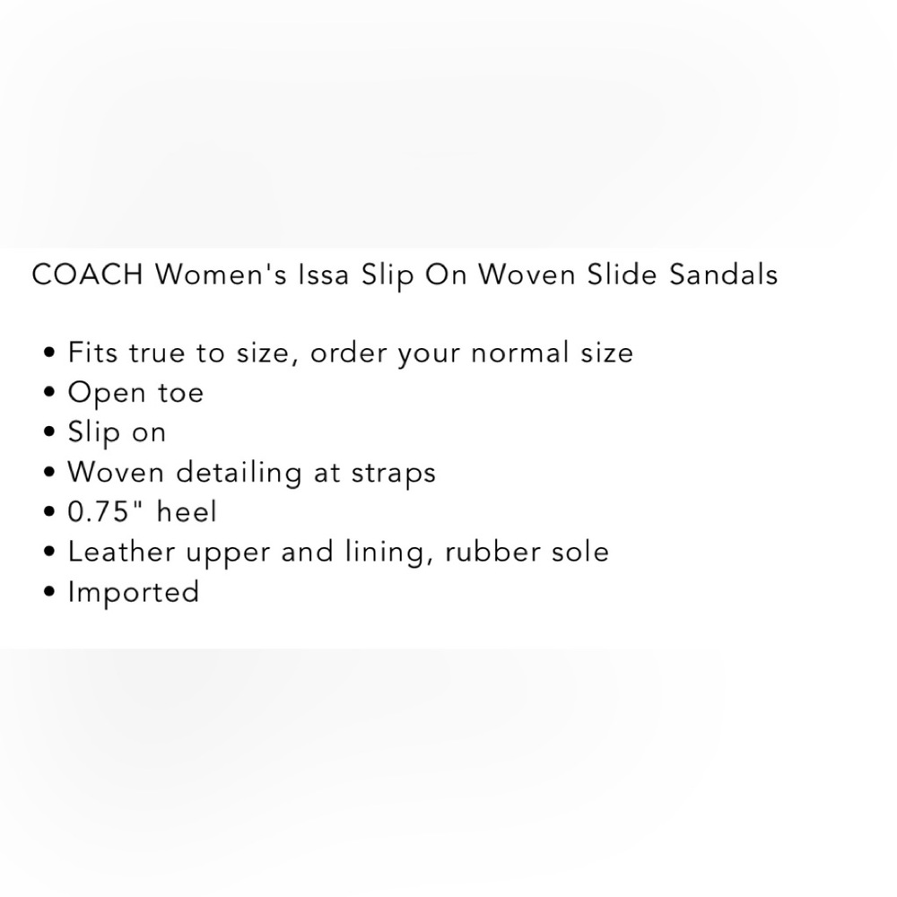 NIB COACH Women's Issa Slip On Woven Slide Sandals - Picture 7 of 7